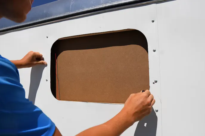 Windows of a luxury camper
