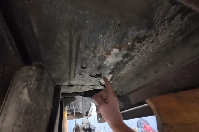 Undercarriage of a Classic Ford Pickup Build