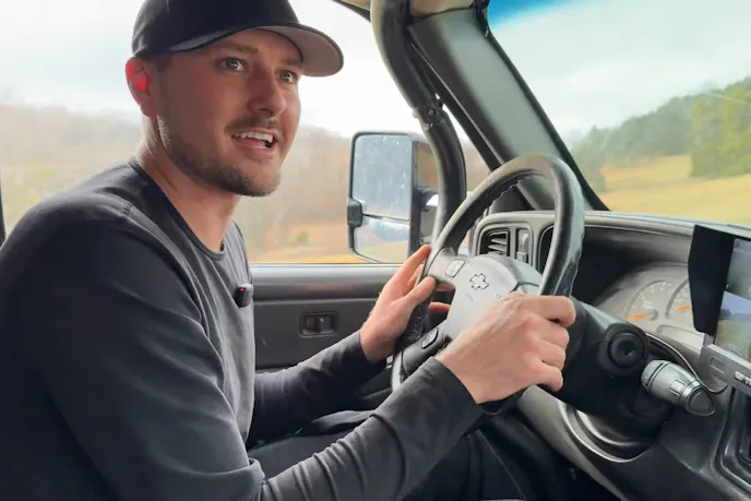 Tyler Fever test driving the Monstermax