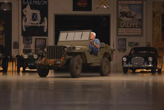 Jay Leno with his 1942 Ford Jeep